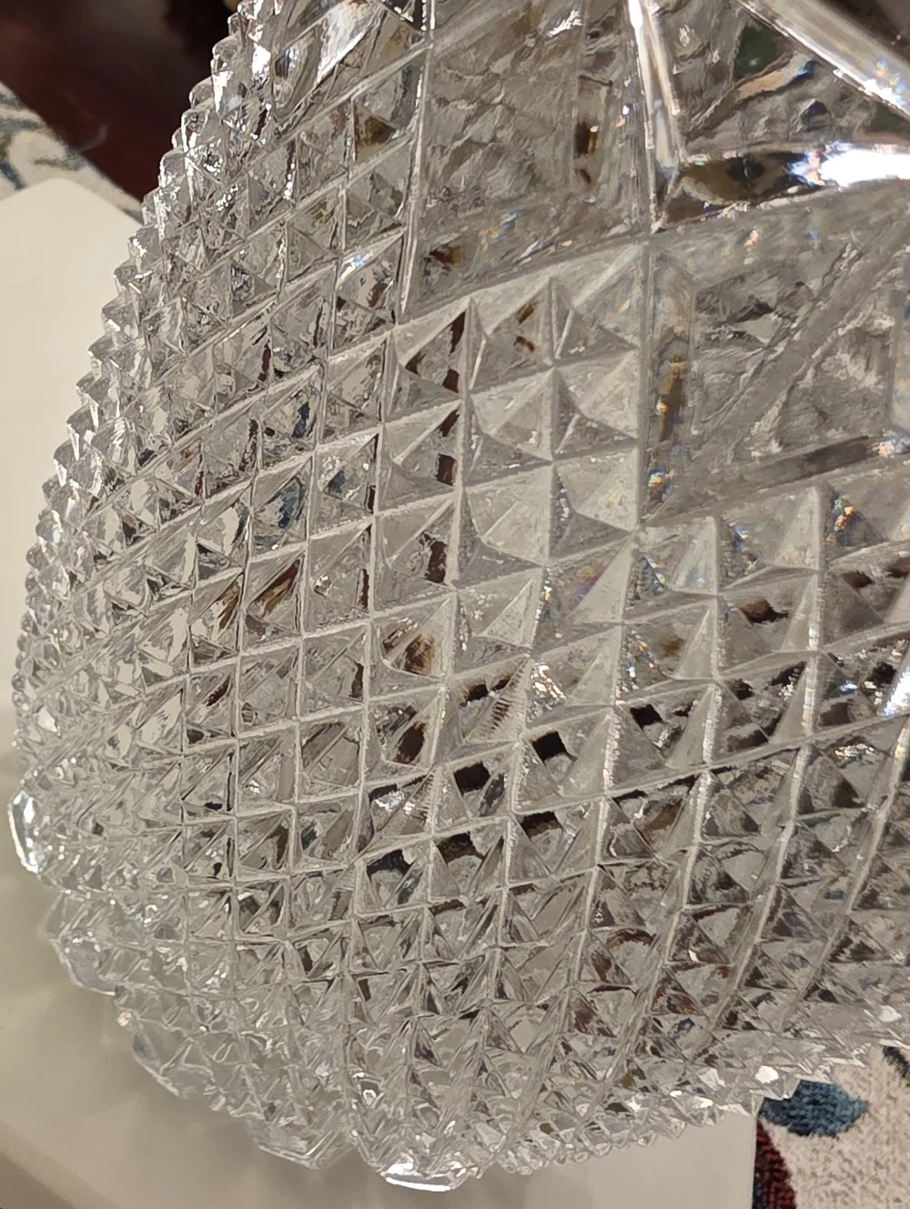 Cut Crystal Ice Bucket with Silver-Tone Handle